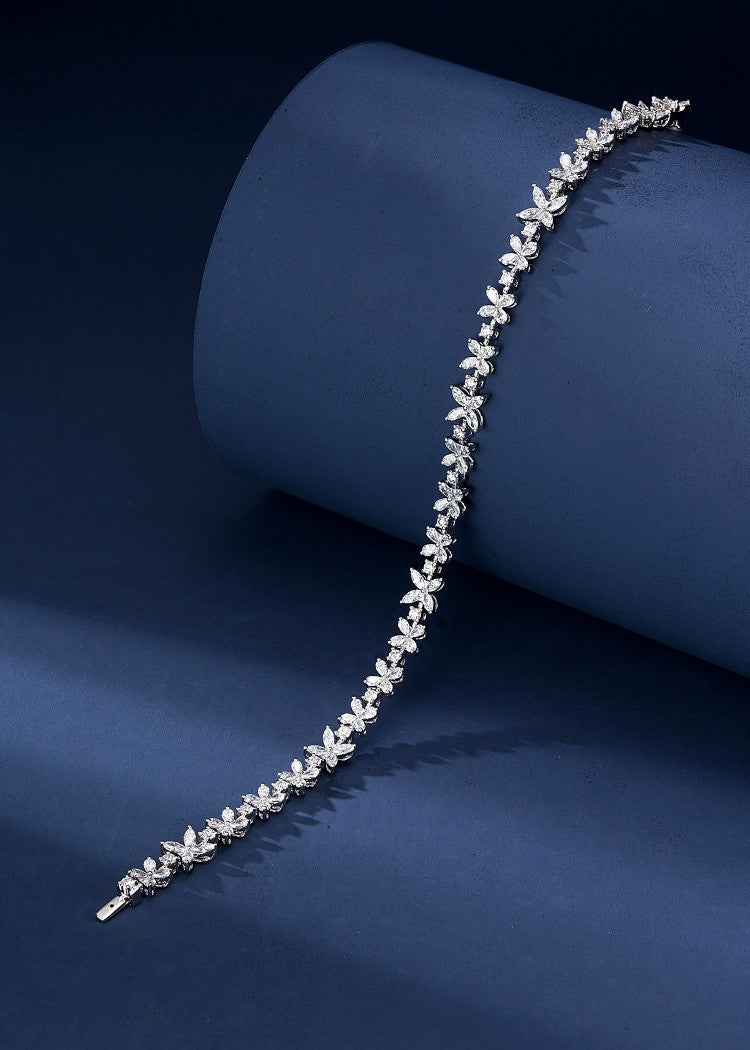 New Arrival! Celebrate with Our Marquise Drop Four-Leaf Clover Bracelet - Exquisite Jewelry - White Diamond Bracelet