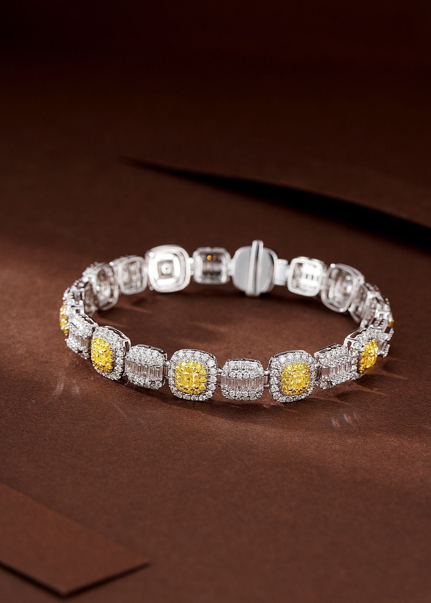 Pillow-Cut Diamond Candy Bracelet - Premium Jewelry - Yellow Diamond Bracelet