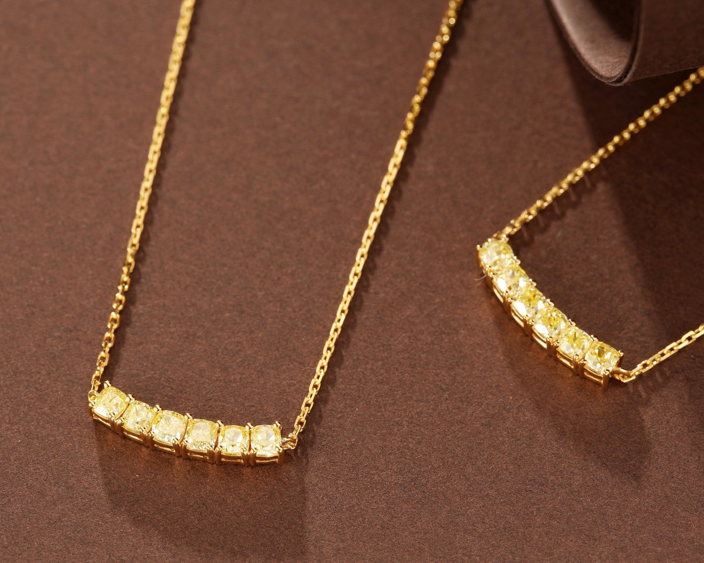 Premium Cushion-Cut Yellow Diamond Jewelry with Smiling Design - Yellow Diamond Pendant
