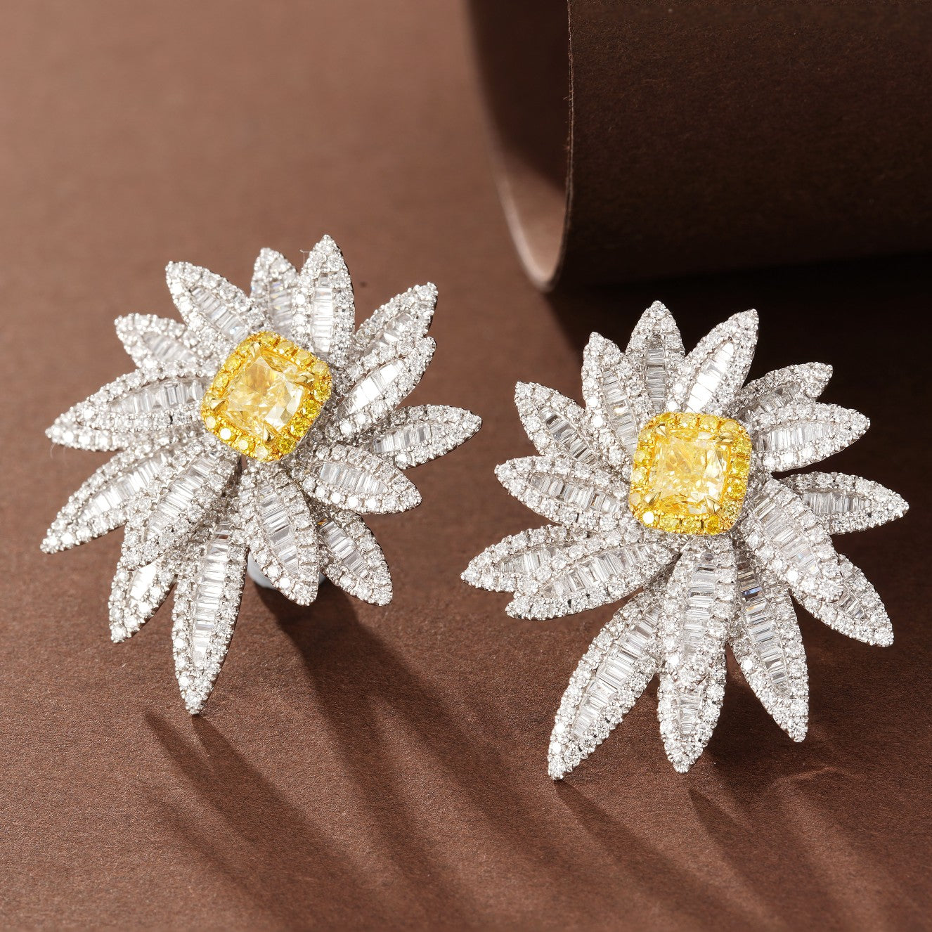 Premium Cushion Maple Leaf Diamond Earrings - Jewelry Treasure Jeweler.Jewelry