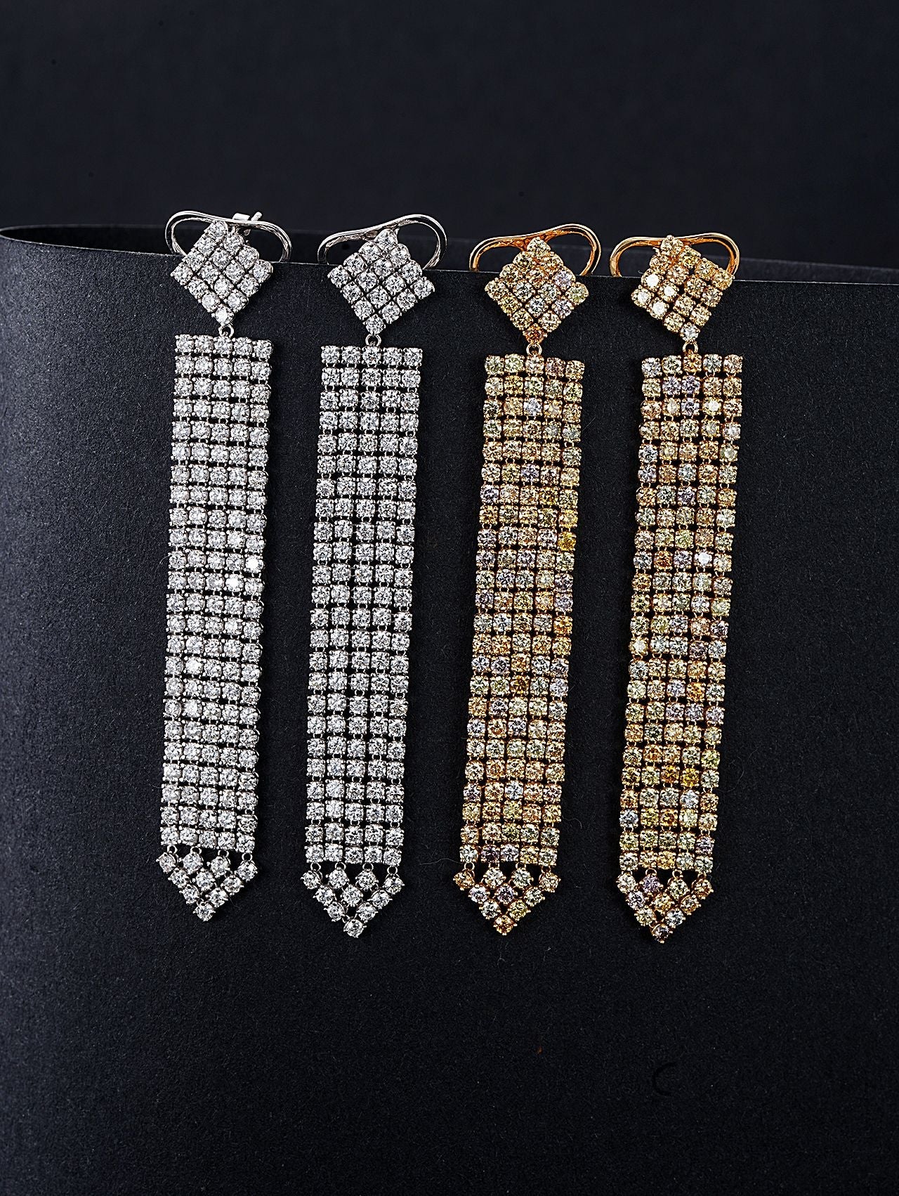 Russian Square Tassel Earrings - Luxury Diamond Jewelry Jeweler.Jewelry