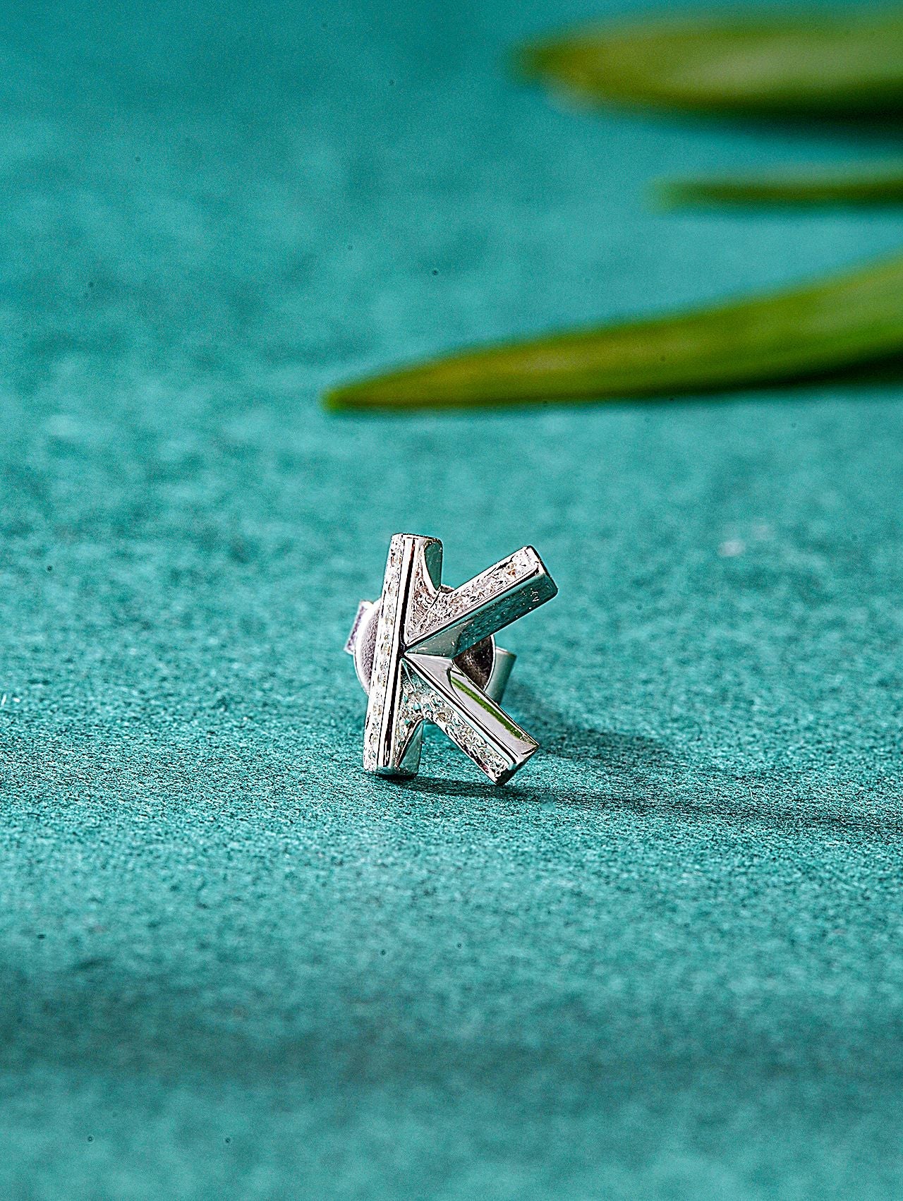 Single Letter "K" Stud Earring - Sparkling Jewelry Piece - Jeweler.Jewelry