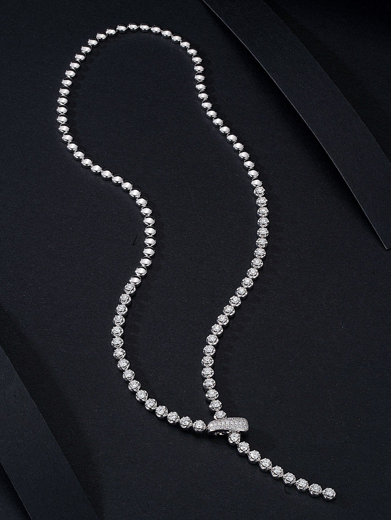 Sparkling Bubble Design Pendant Necklace - Premium Jewelry - White Diamond Necklace