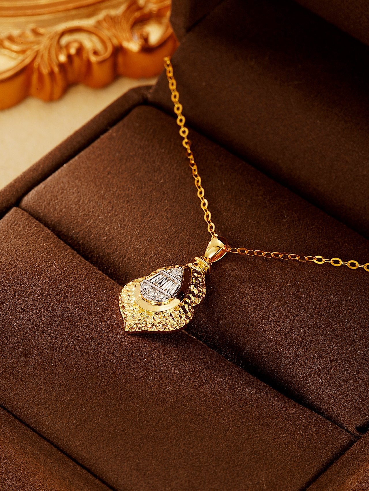 Sparkling Diamond-Accented Peanut Pendant Jewelry - White Diamond Pendant