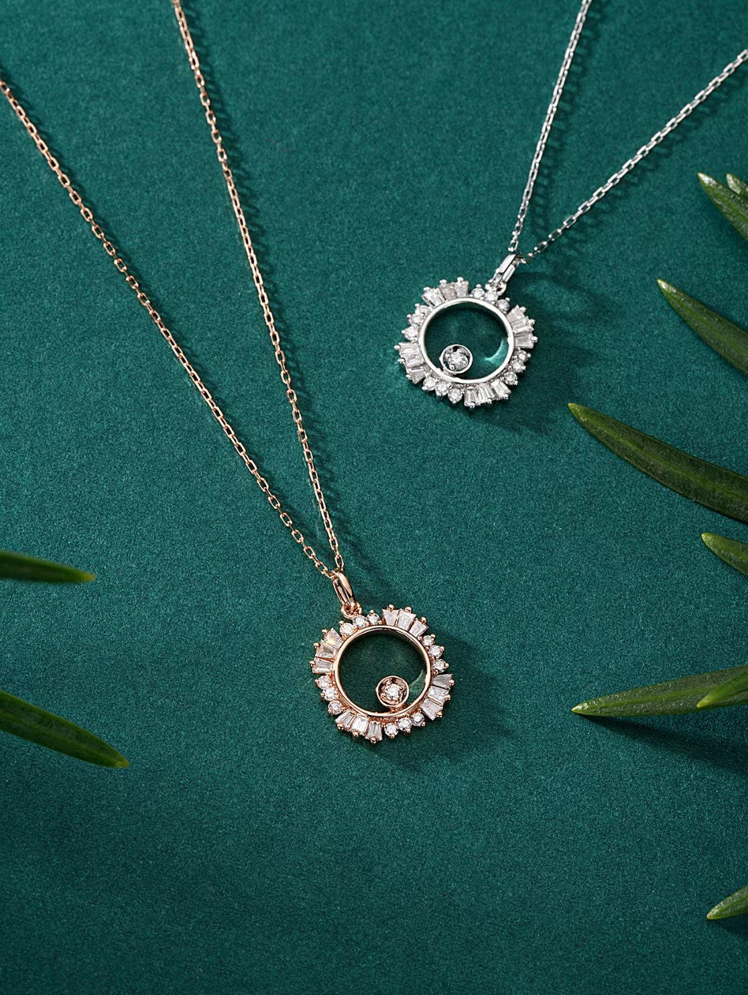 Sunflower Pendant Jewelry: A Sparkling Gemstone Delight - White Diamond Pendant