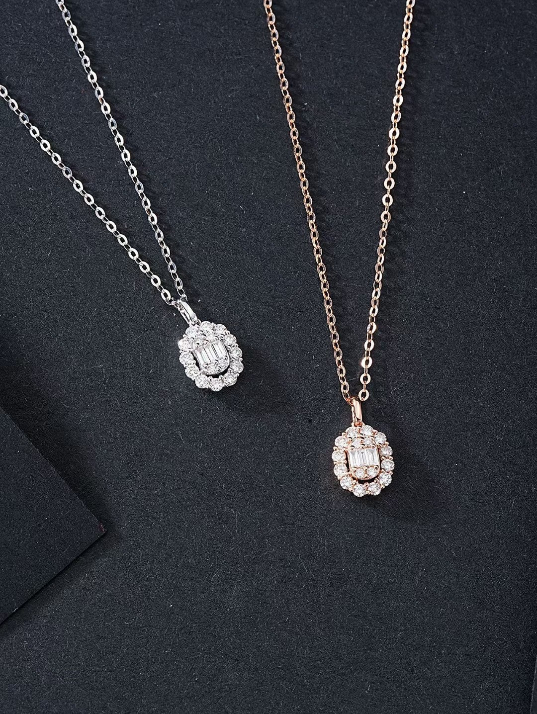 T-Shaped Oval Pendant Jewelry - White Diamond Pendant