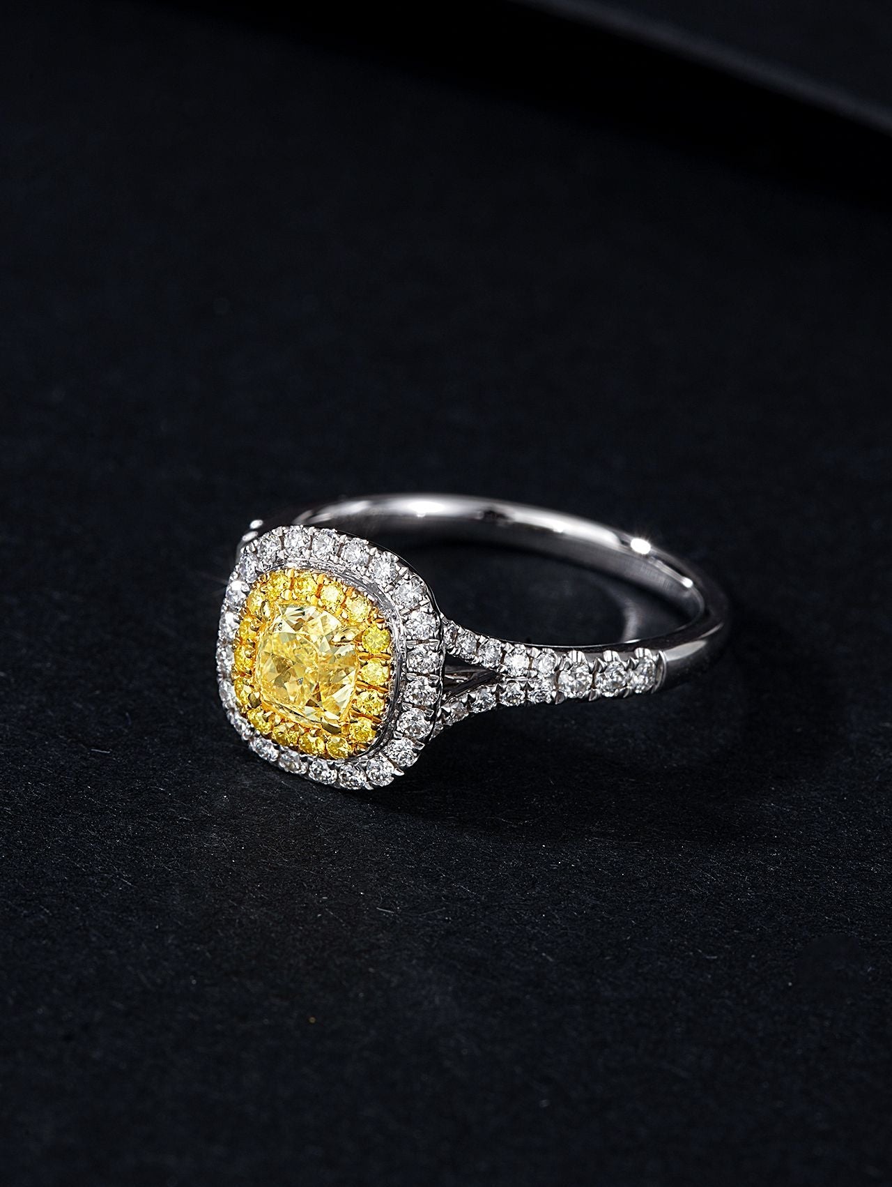 Yellow Diamond Y-Arm Ring - Fine Jewelry Piece - Yellow Diamond Ring