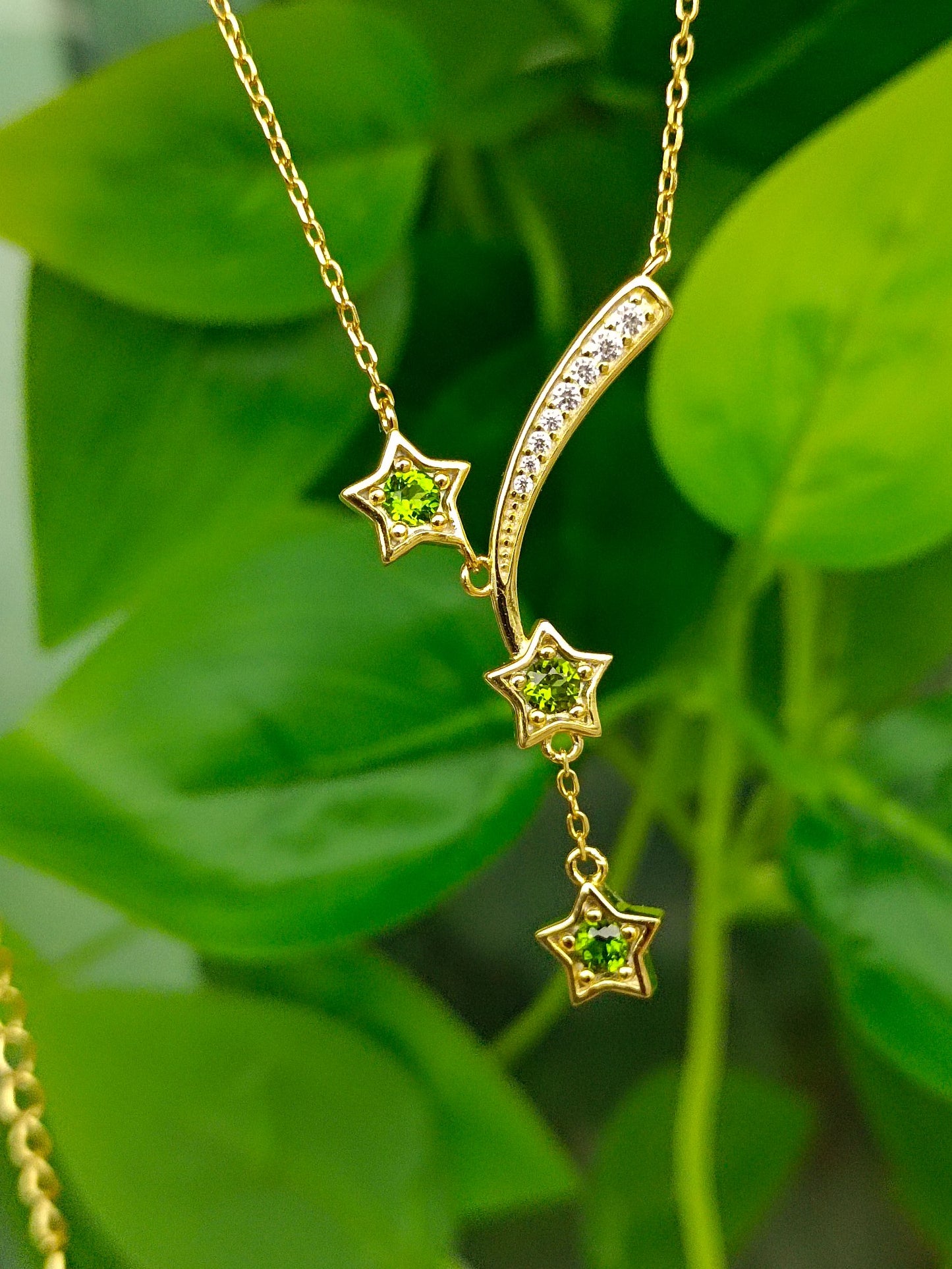 Collana di meteorite naturale di diopside - Gioielli di sogni e desideri