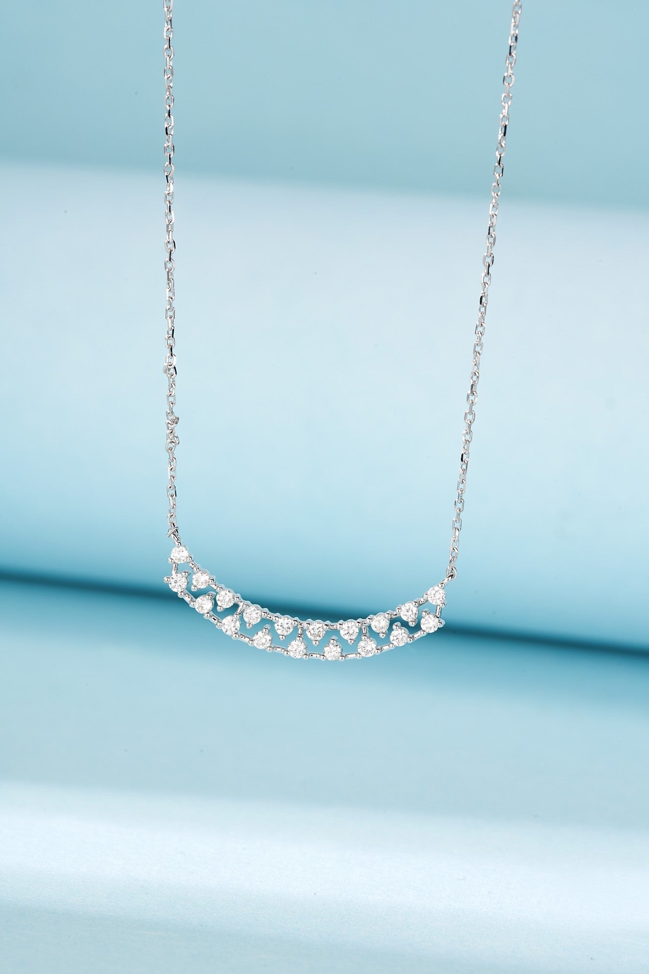 18K Diamond Double Row Starry Sky Necklace - Luxury Jewelry - White Diamond Necklace