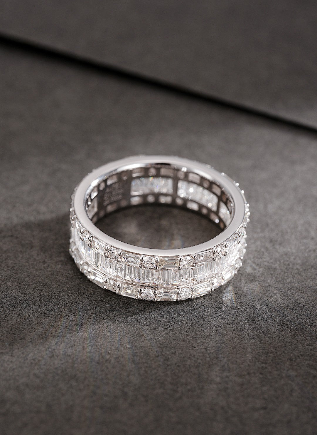 18K Diamond Full Eternity Ring - Luxurious Jewelry Piece - White Diamond Ring