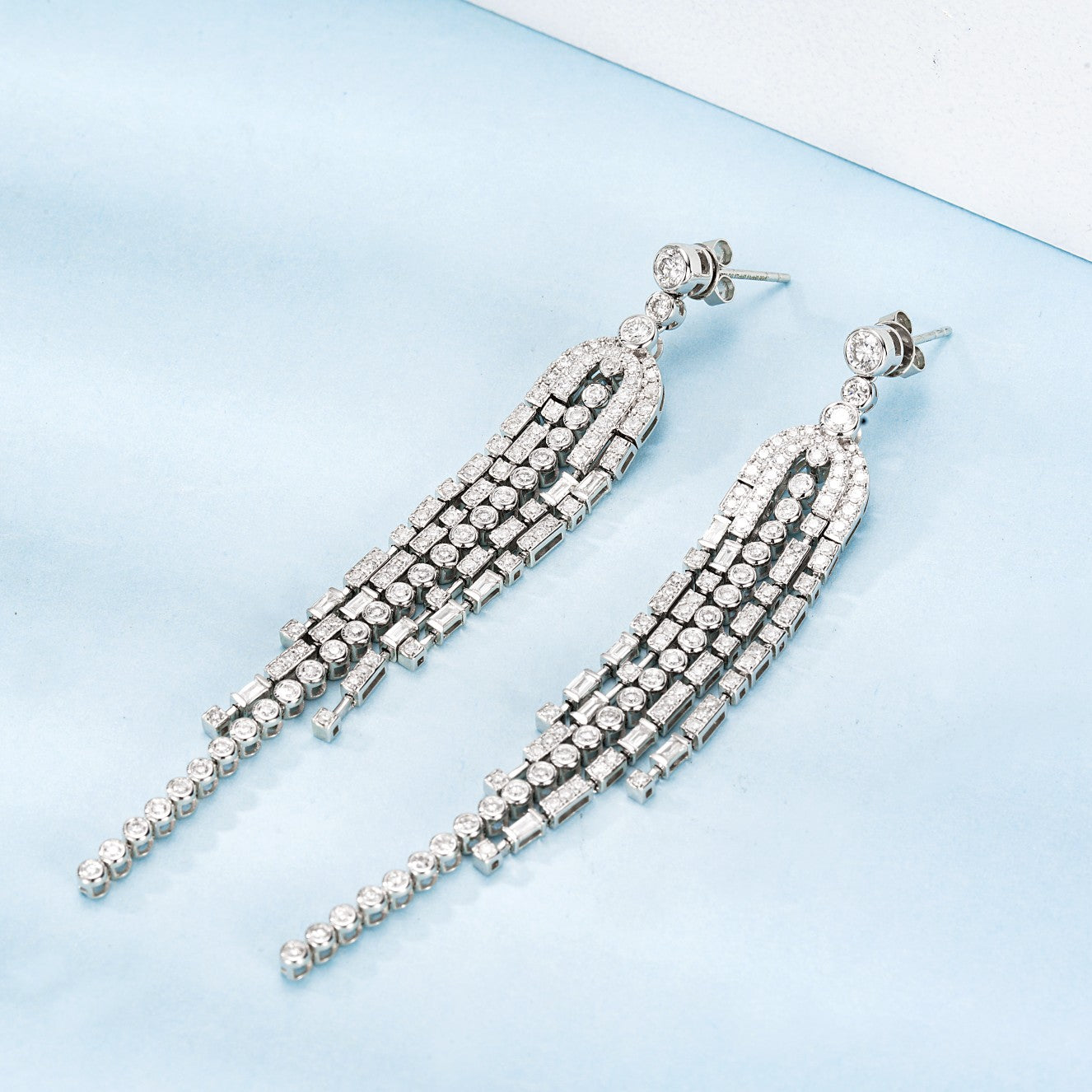 18K Diamond Tassel Earrings - Luxurious Jewelry Piece Jeweler.Jewelry