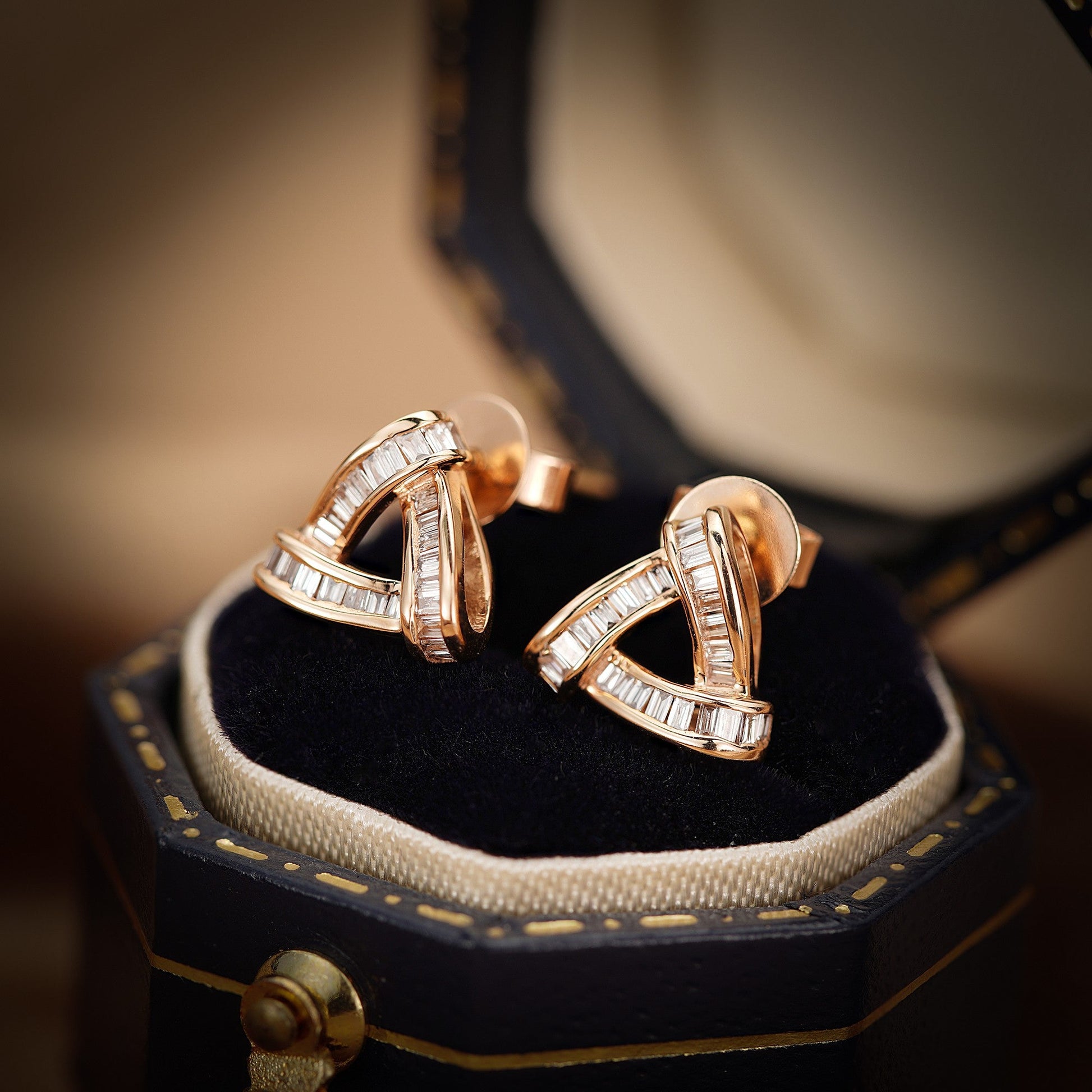 18K Diamond Triangle Earrings | Luxury Jewelry - Jeweler.Jewelry