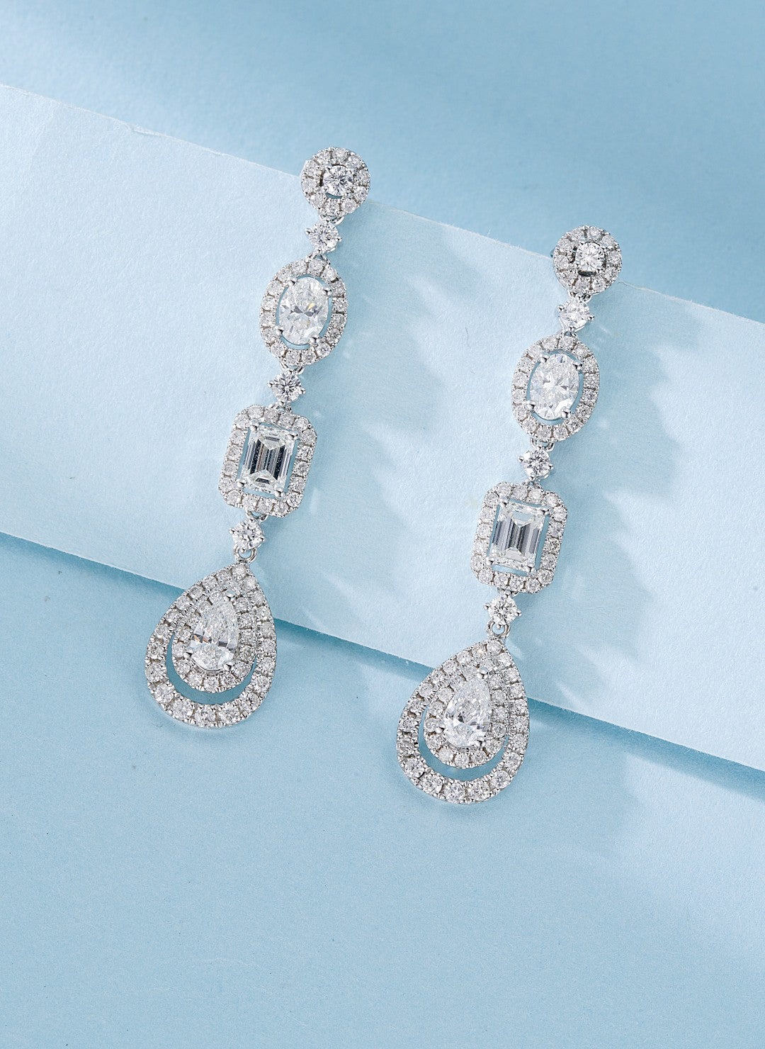 18K Diamond Unique Shape Earrings - Luxury Jewelry Jeweler.Jewelry
