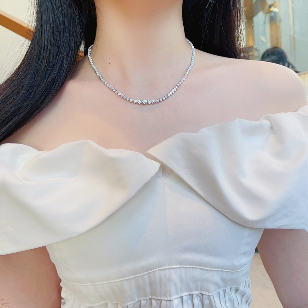 18K Diamond Universal Clasp Necklace - Luxury Jewelry - White Diamond Chain
