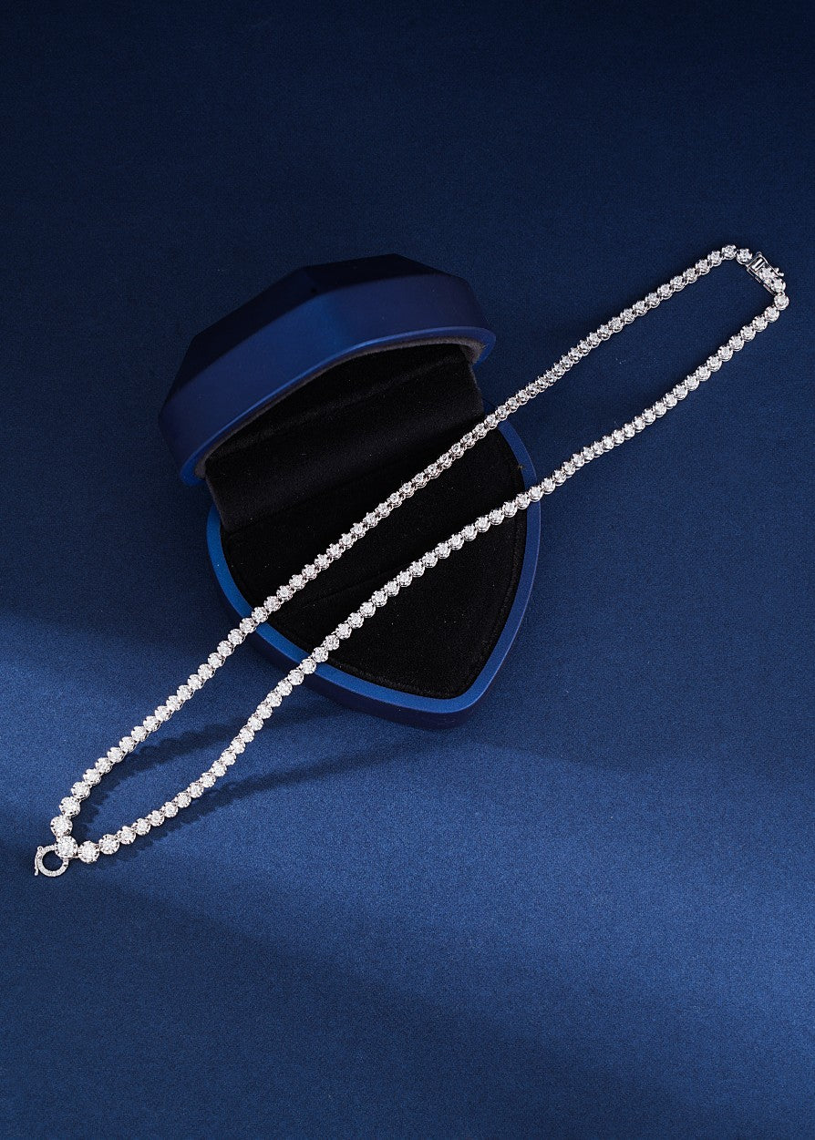 18K Diamond Universal Clasp Necklace - Luxury Jewelry - White Diamond Chain