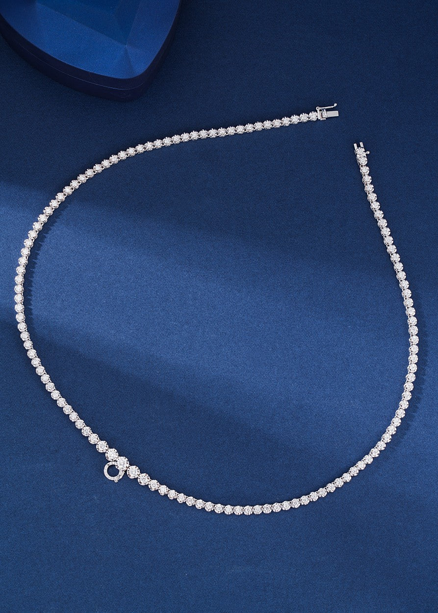 18K Diamond Universal Clasp Necklace - Luxury Jewelry - White Diamond Chain