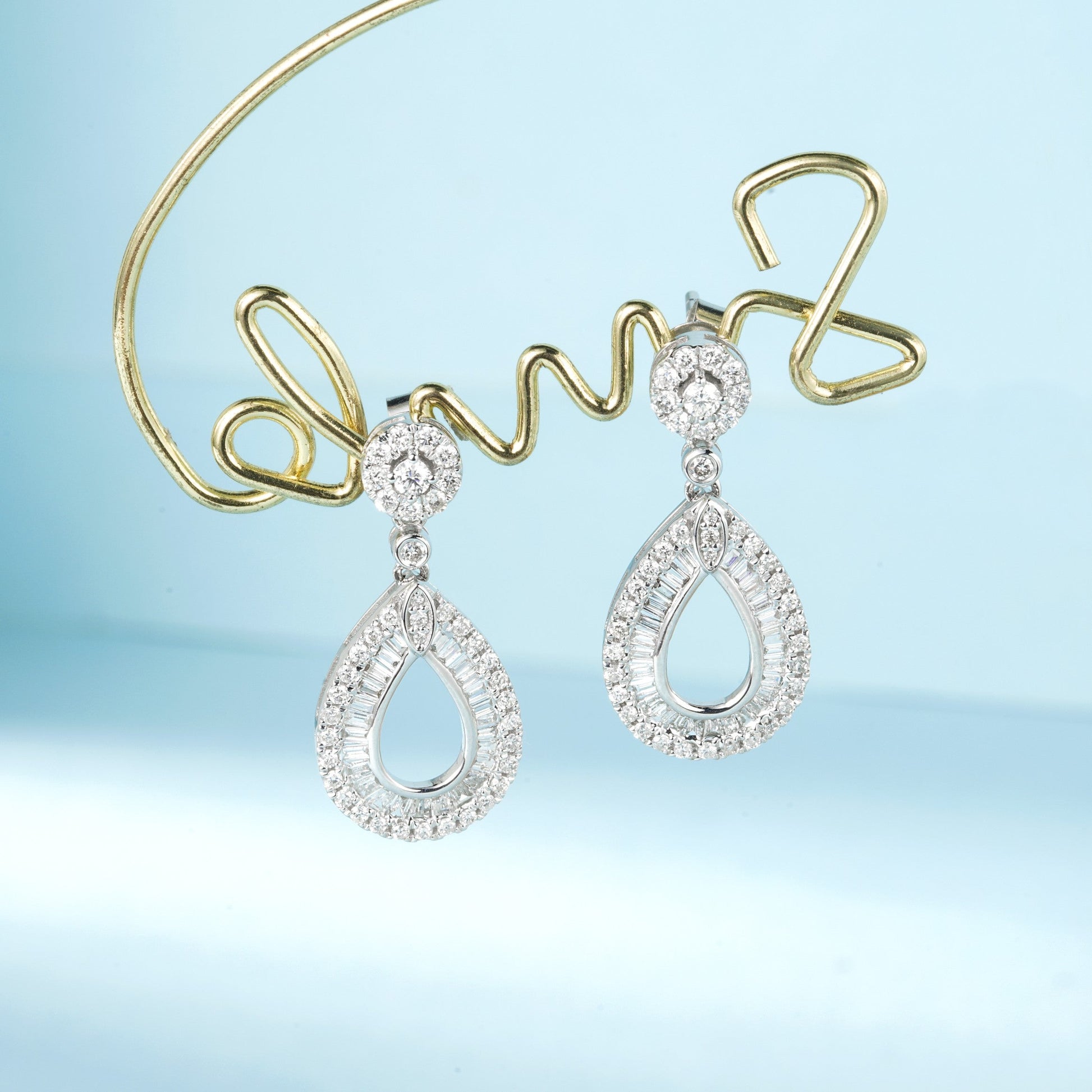 18K Gold Hollow Waterdrop Earrings - Fine Jewelry Piece Jeweler.Jewelry