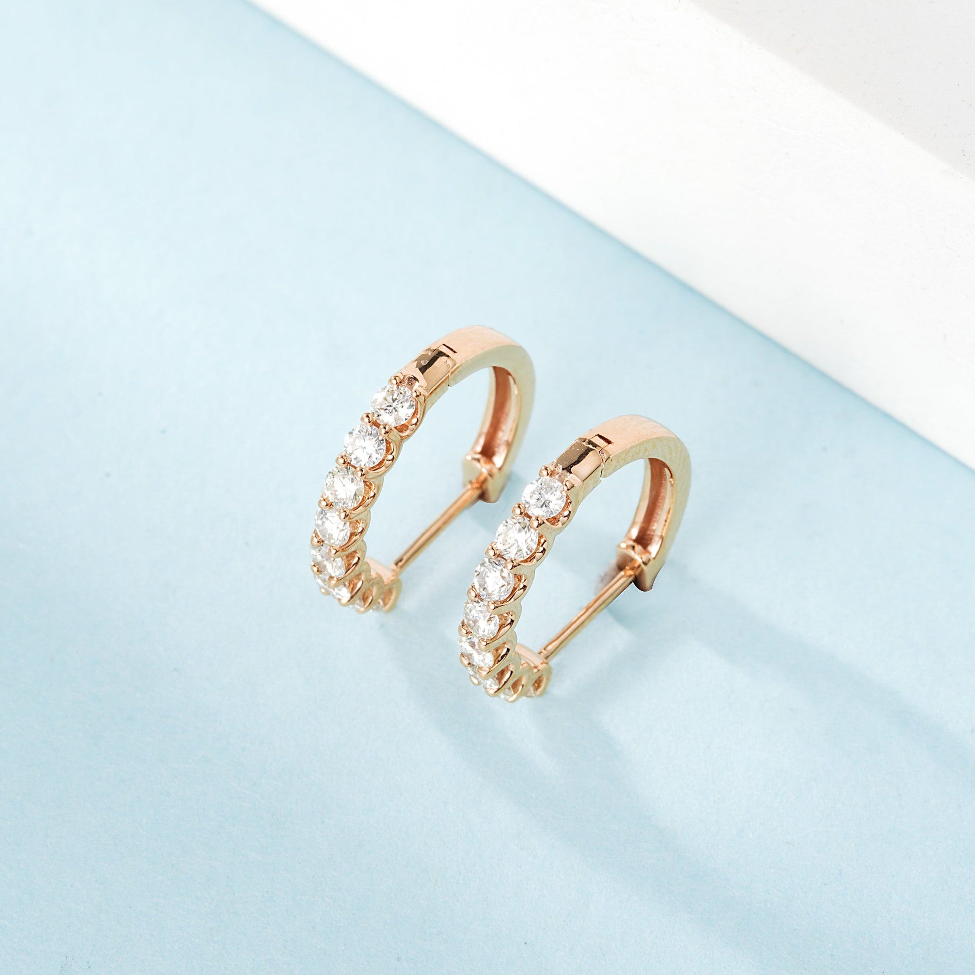 18K Gold Semi-Circle Earrings with Diamond – ED063 Jeweler.Jewelry