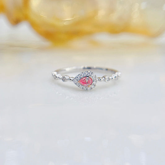 18K Pink Diamond Bubble Arm Ring - Luxurious Jewelry Choice - Pink Diamond Ring
