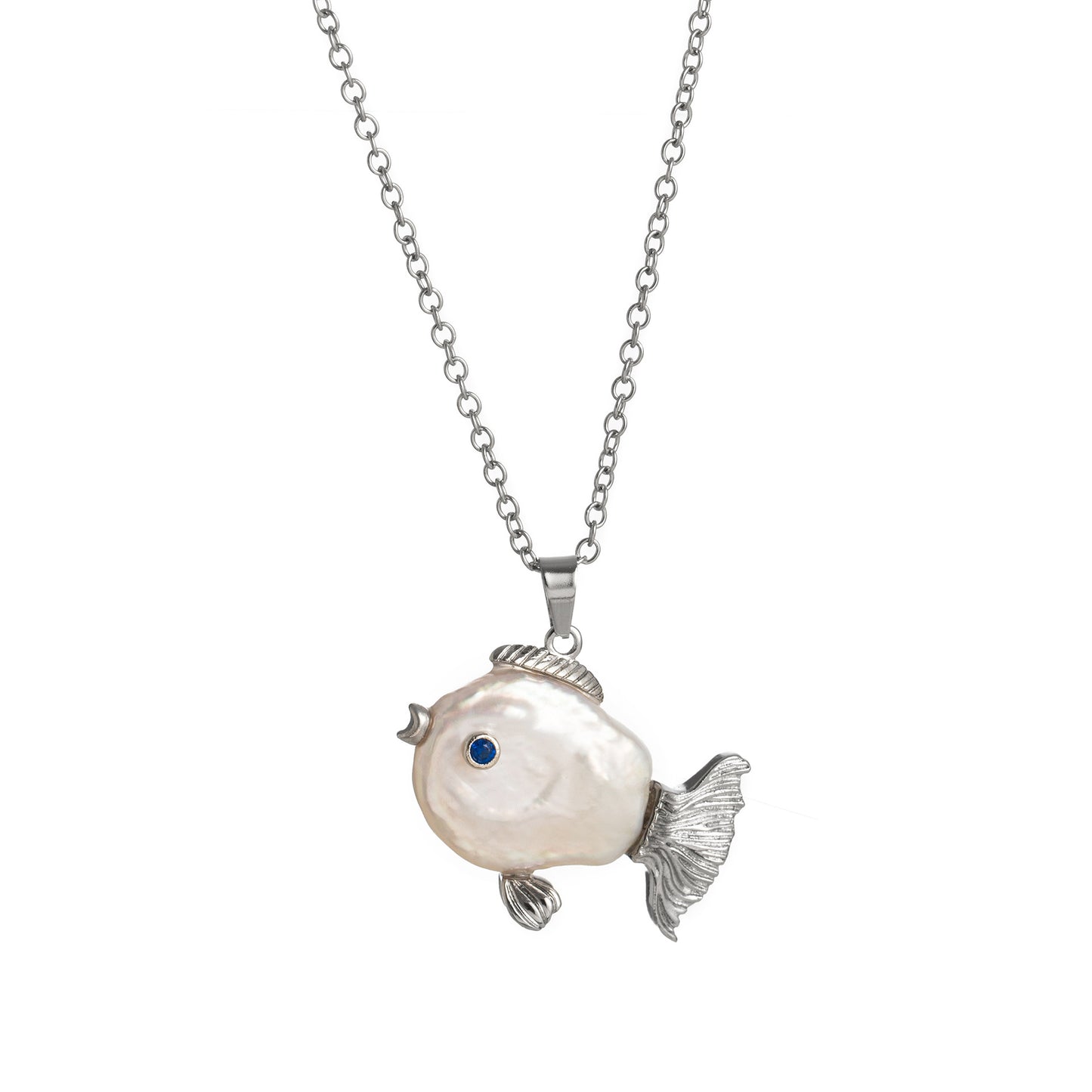 Baroque Little Whale Necklace With Shaped Pearls And Marine Life Designs