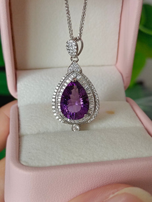 Natural Amethyst Drop Pendant - Exquisite Jewelry for Elegance
