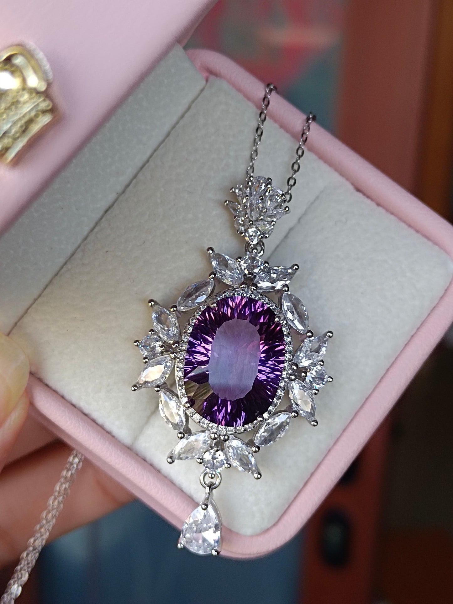 Luxe natuurlijke Amethist hanger sieraden