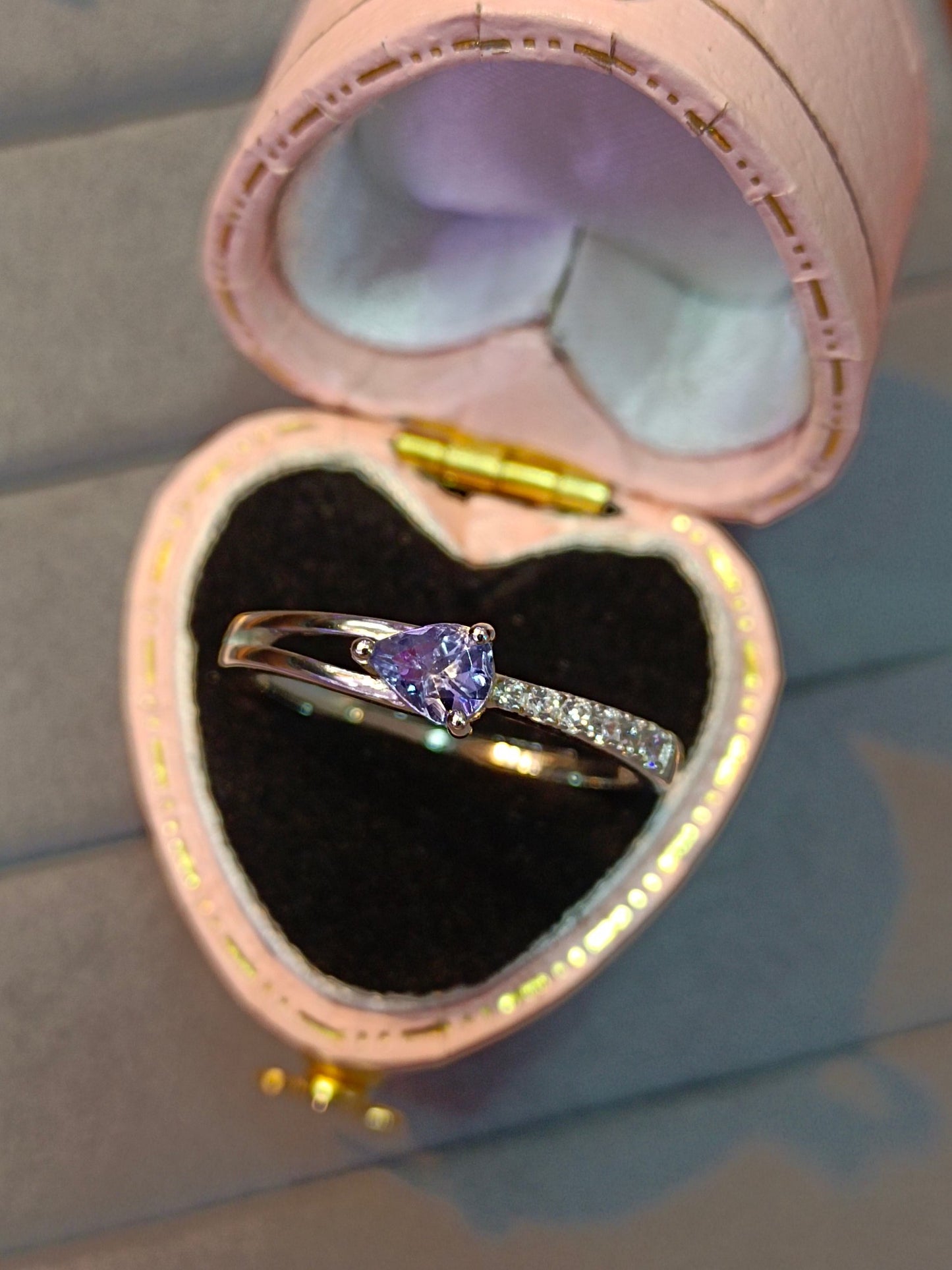 Inel elegant din argint S925 din tanzanit cu măiestrie din aur de 18K - bijuterii minimaliste la modă în formă de lacrimă