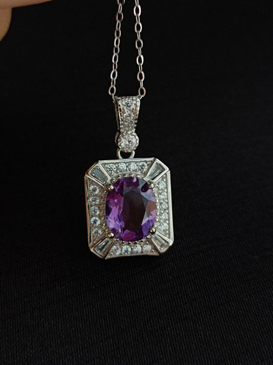 Prachtige natuurlijke Amethist hanger sieraden