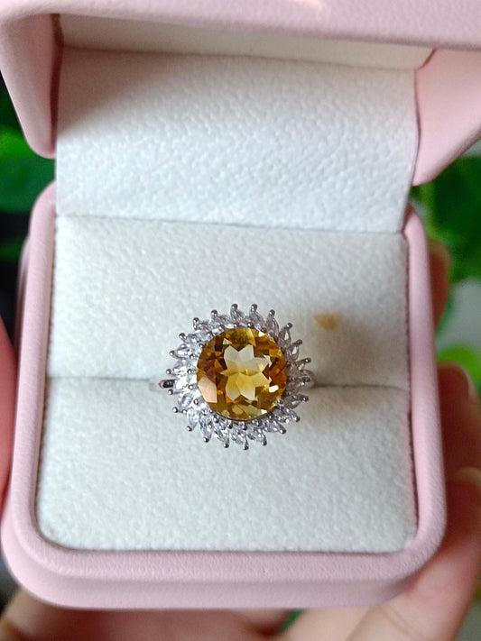 Natural Yellow Citrine Ring - Elegant Jewelry for Every Occasion