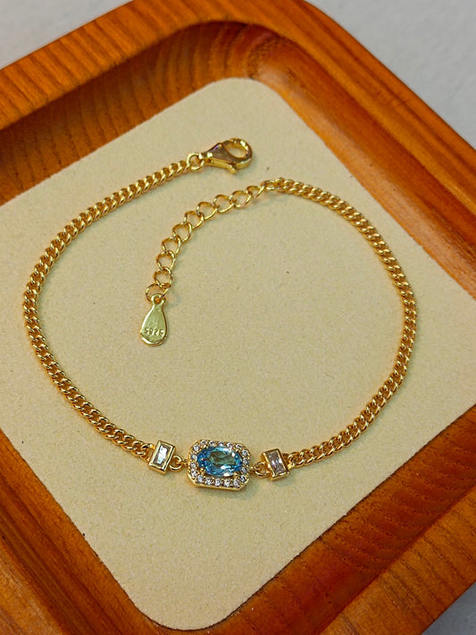Elegante braccialetto di gioielli con topazio in argento sterling S925