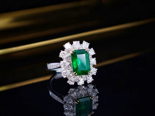 Cincin Zamrud Marvel: Barang Kemas Batu Permata Hijau 2.63ct Premium沃顿