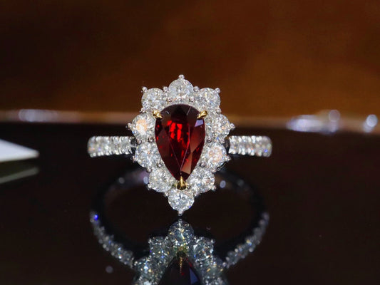 Exquisite Unheated Ruby Ring - Pigeon Blood Red Jewelry