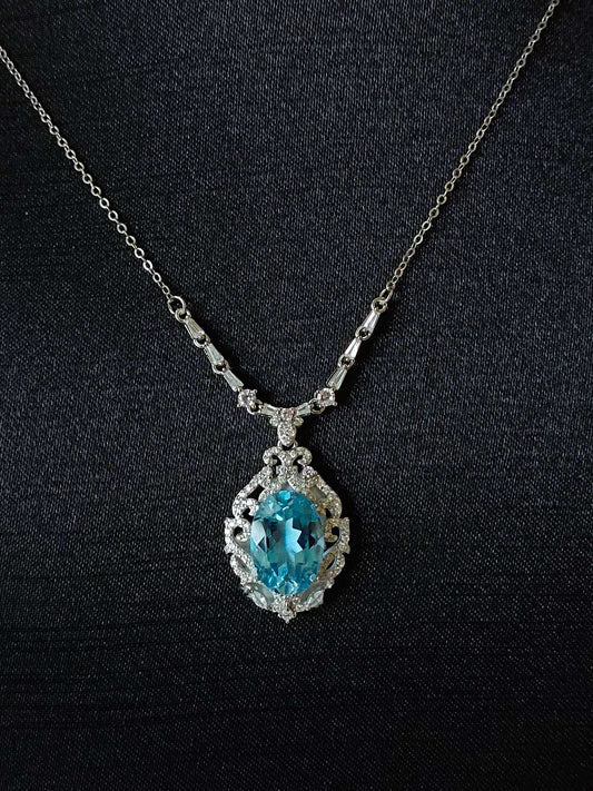 Prachtige natuurlijke topaas sieraden met S925 zilveren inbedding