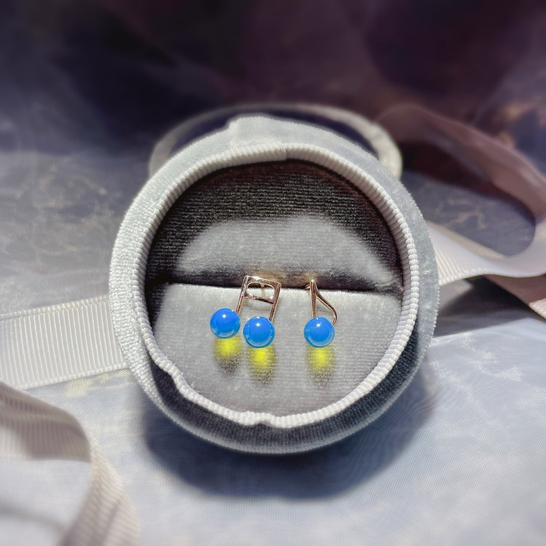 Unveil Your Uniqueness with 18K Gold Embedded Dominican Blue Amber Earrings - Jewelry
