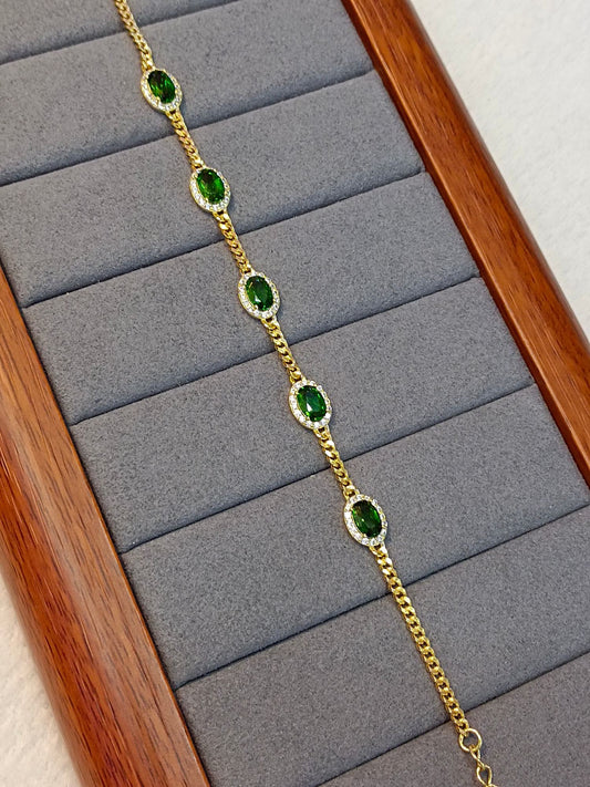 Elegante S925 sterling zilver en diopside sieradenarmband