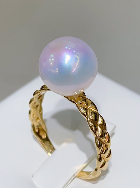 18K goud ingebedde 9-10 mm Aurora Edison parel sieraden