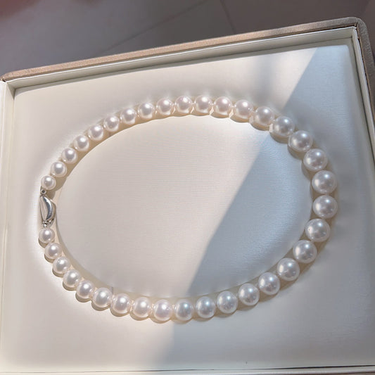 Rare 9-12.7mm Australian South Sea Pearl Necklace with Mirror-Like Luster
