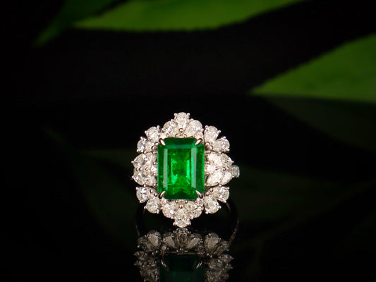Emerald Jewelry - Magnificent 4.02ct沃頓綠祖母綠戒指