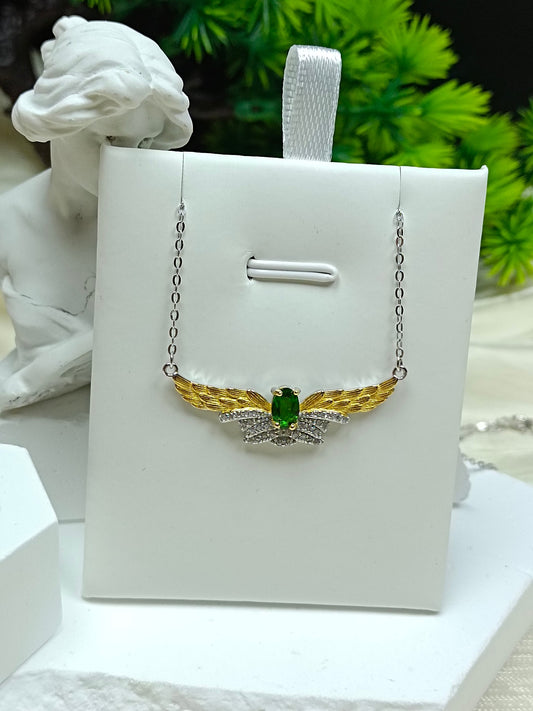 Collana "Angelo" in diopside incastonato in argento S925 - Gioielli eleganti