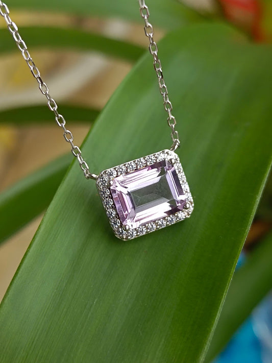 Collana con ametista lavanda naturale - Gioielli eleganti e minimalisti