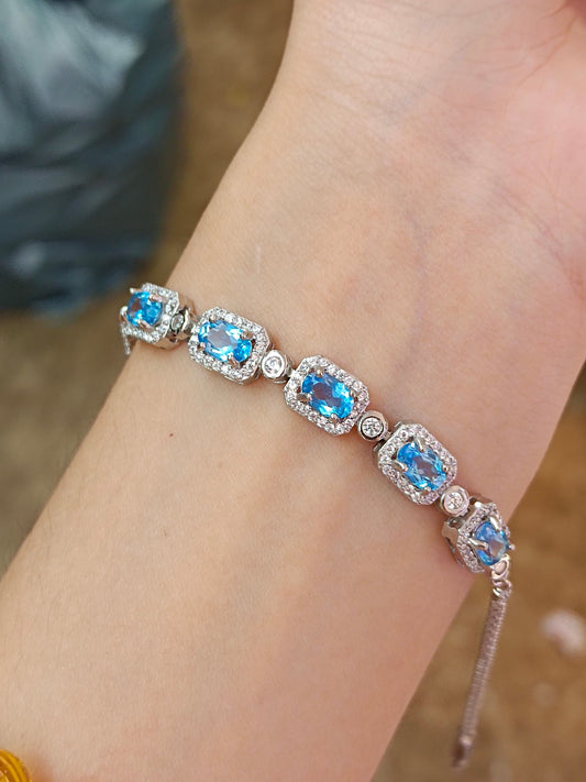 Elegant S925 Silver Embedded Topaz Stone Bracelet - Jewelry for Every Occasion