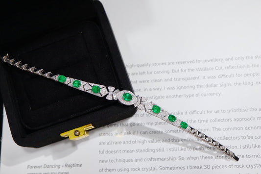 Emerald Jewelry: Afghan Panjshir Emerald Bracelet - Top-Grade沃顿Green
