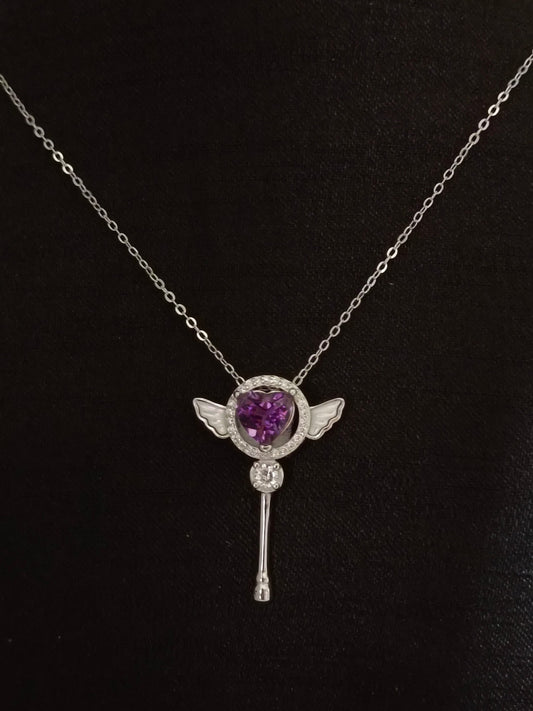 Elegante og lunefulle naturlige lilla krystallhjertestavanhengssmykker