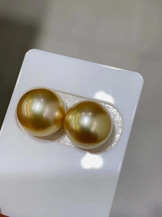 11MM natuurlijke Zuidzee gouden parel sieraden - perfect rond en glanzend