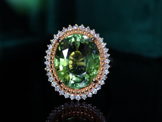 Luxuriöser individueller Schmuck: Exquisites Set aus Ring und Halskette aus natürlichem Turmalin