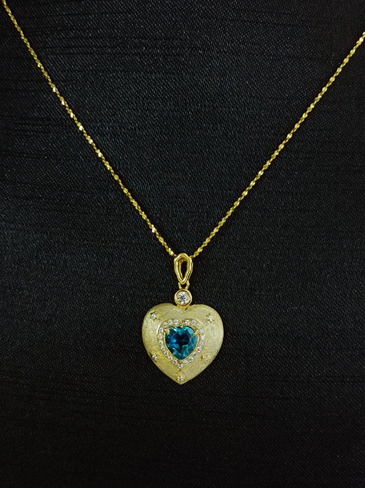 Naturlig Topaz Heart Pendant smykker - en glitrende glede