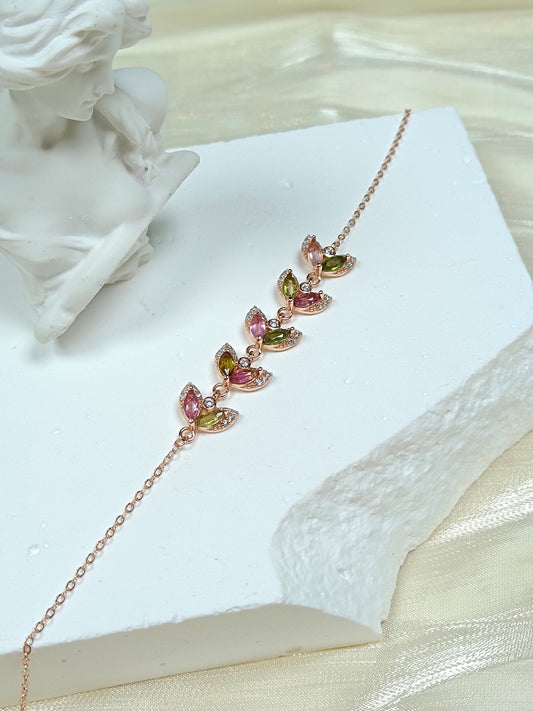 Bracelet Bixite couleur bonbon intégré en argent S925, bijoux élégants et polyvalents