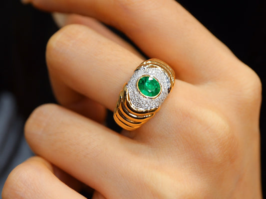 Panjshir-Smaragdring im Vintage-Stil – ein Schmuckschatz