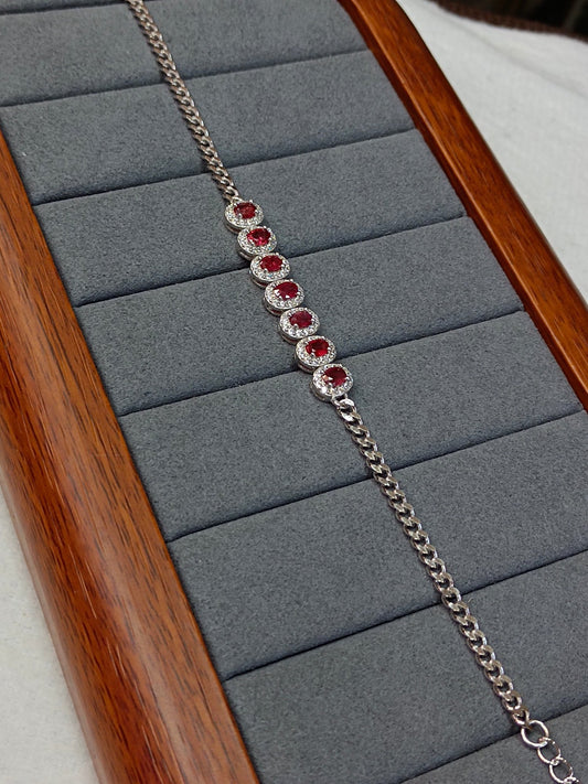 S925 zilveren fijn vakmanschap Ruby Pave armband - prachtige sieraden