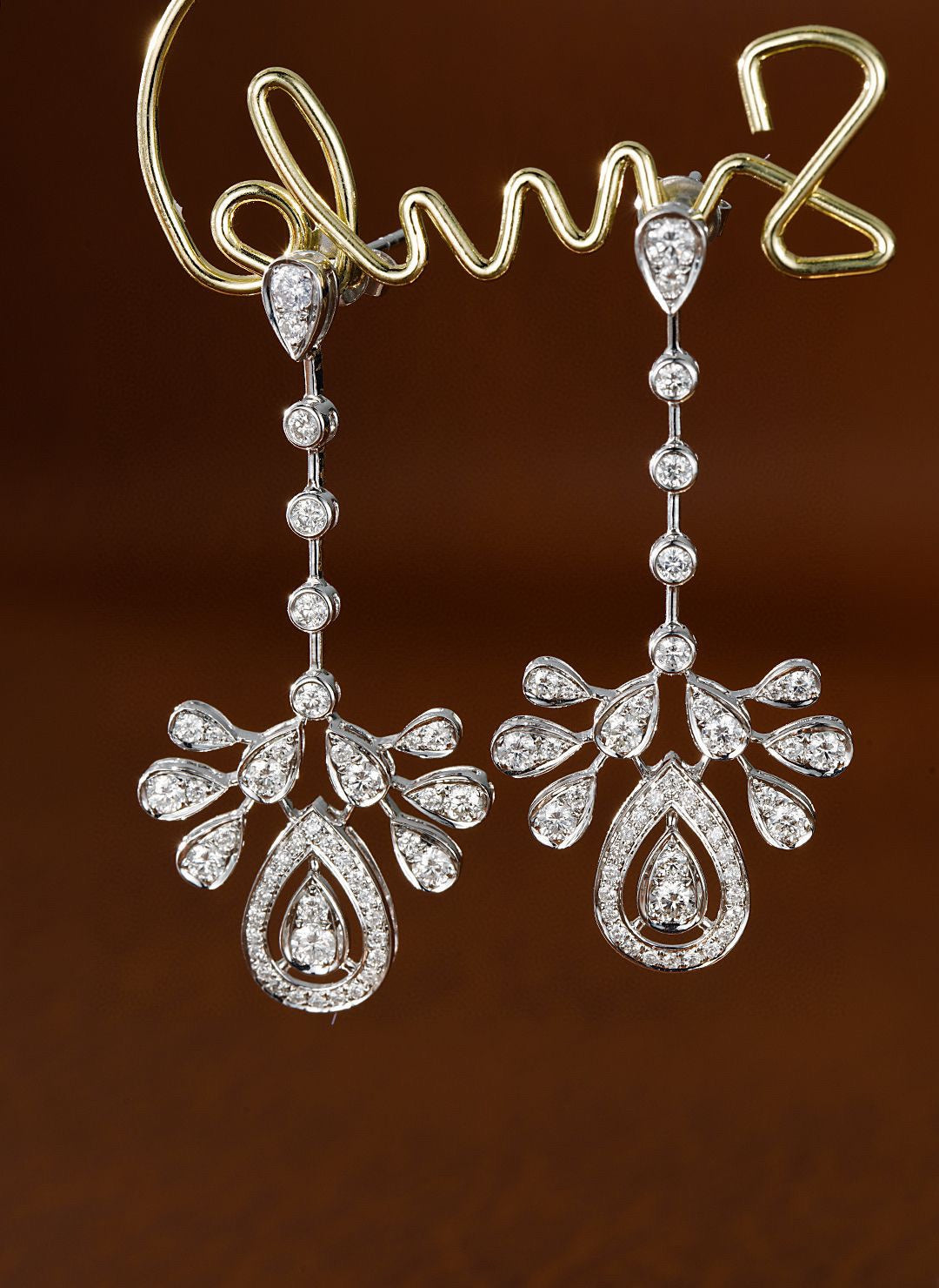 Anting Merak Tetesan Mutiara Budidaya Emas Putih 18K - LGEZ005